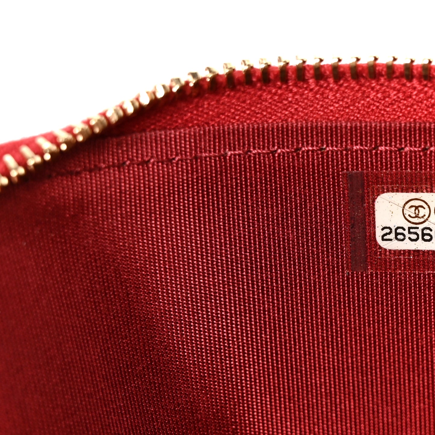 Sheepskin Quilted Mademoiselle Vintage Zip Pouch Red