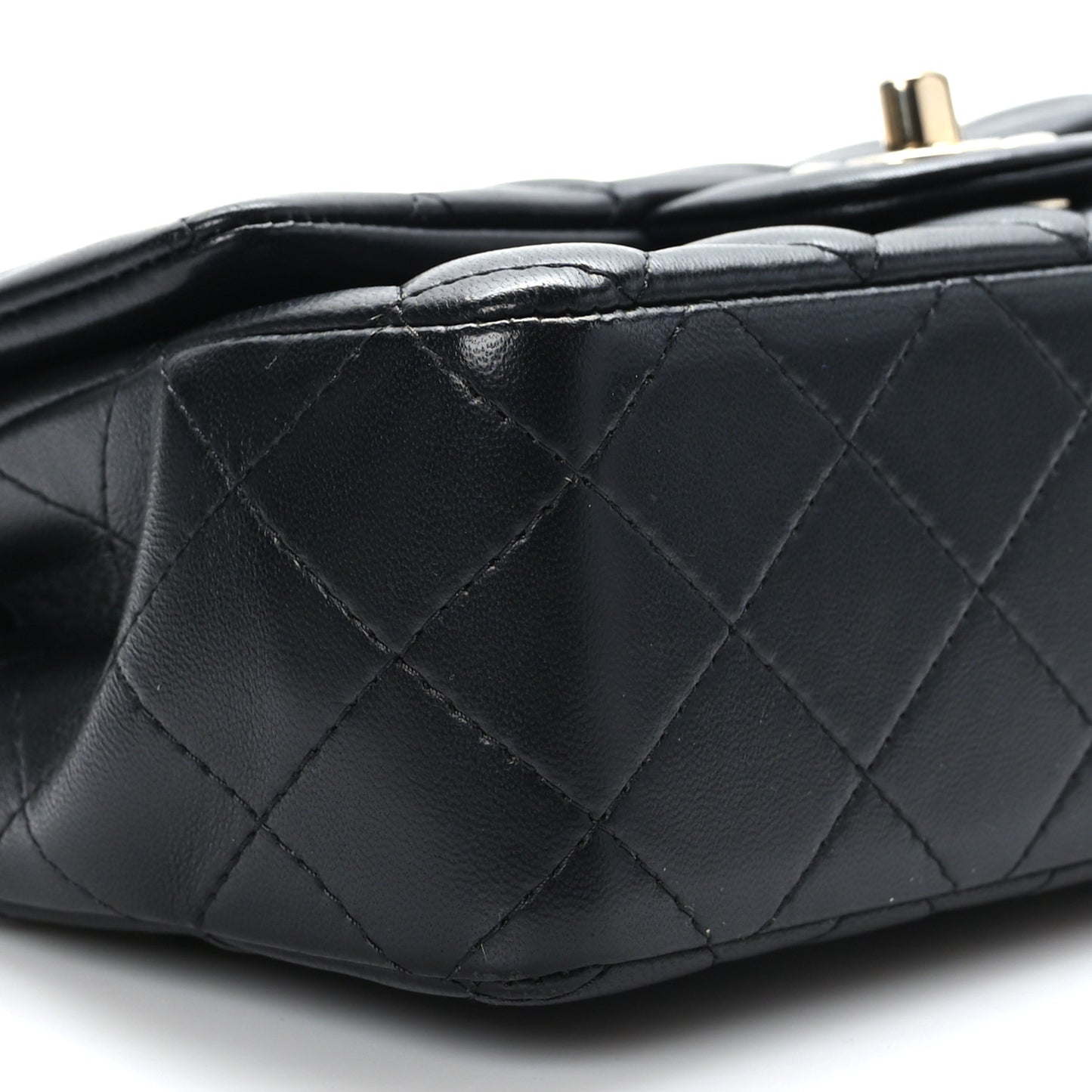 Lambskin Quilted Mini Rectangular Flap Black