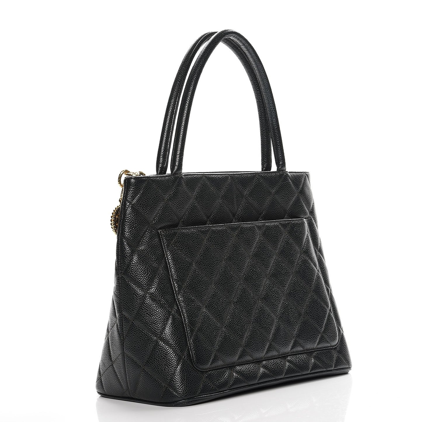 Caviar Quilted Medallion Tote Dark Green