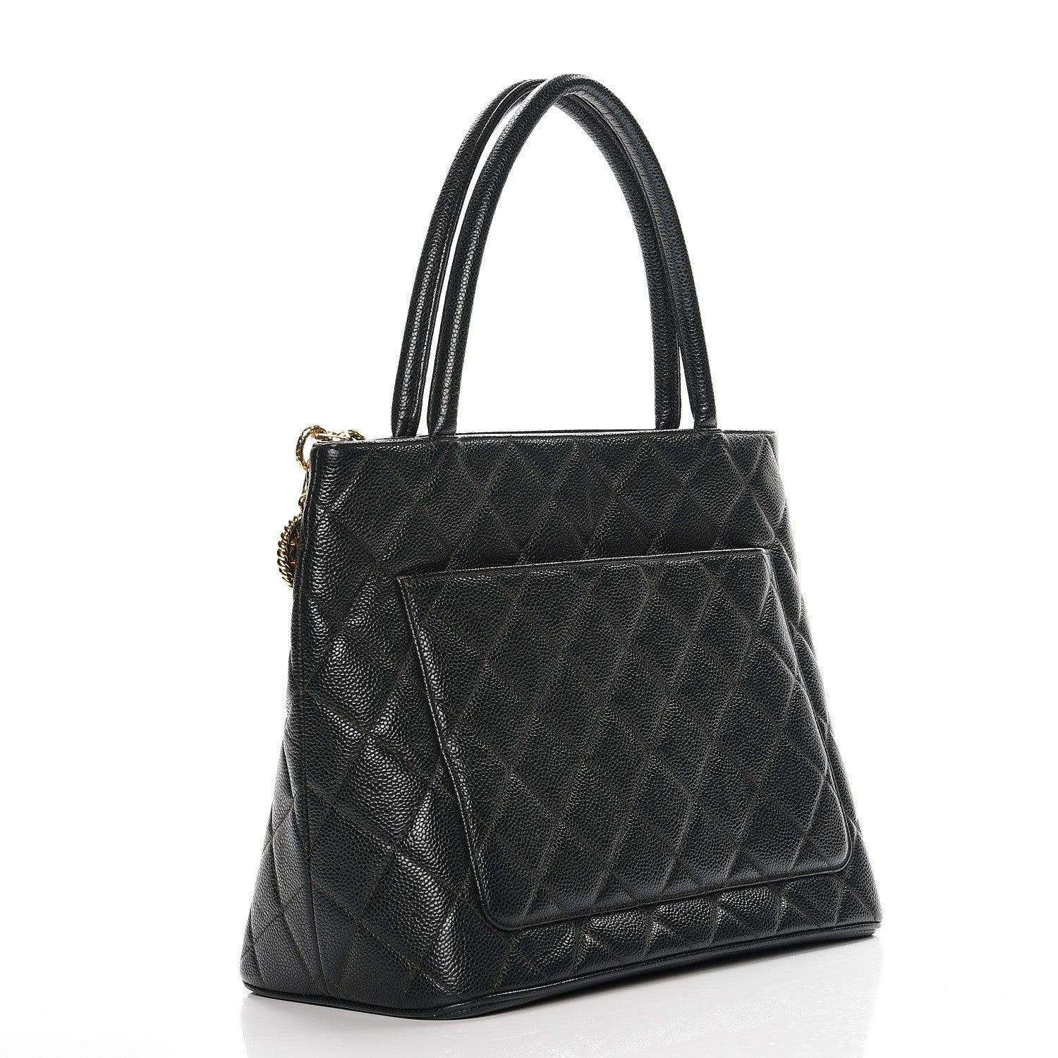 Chanel Caviar Quilted Medallion Tote Dark Green 3 of 11