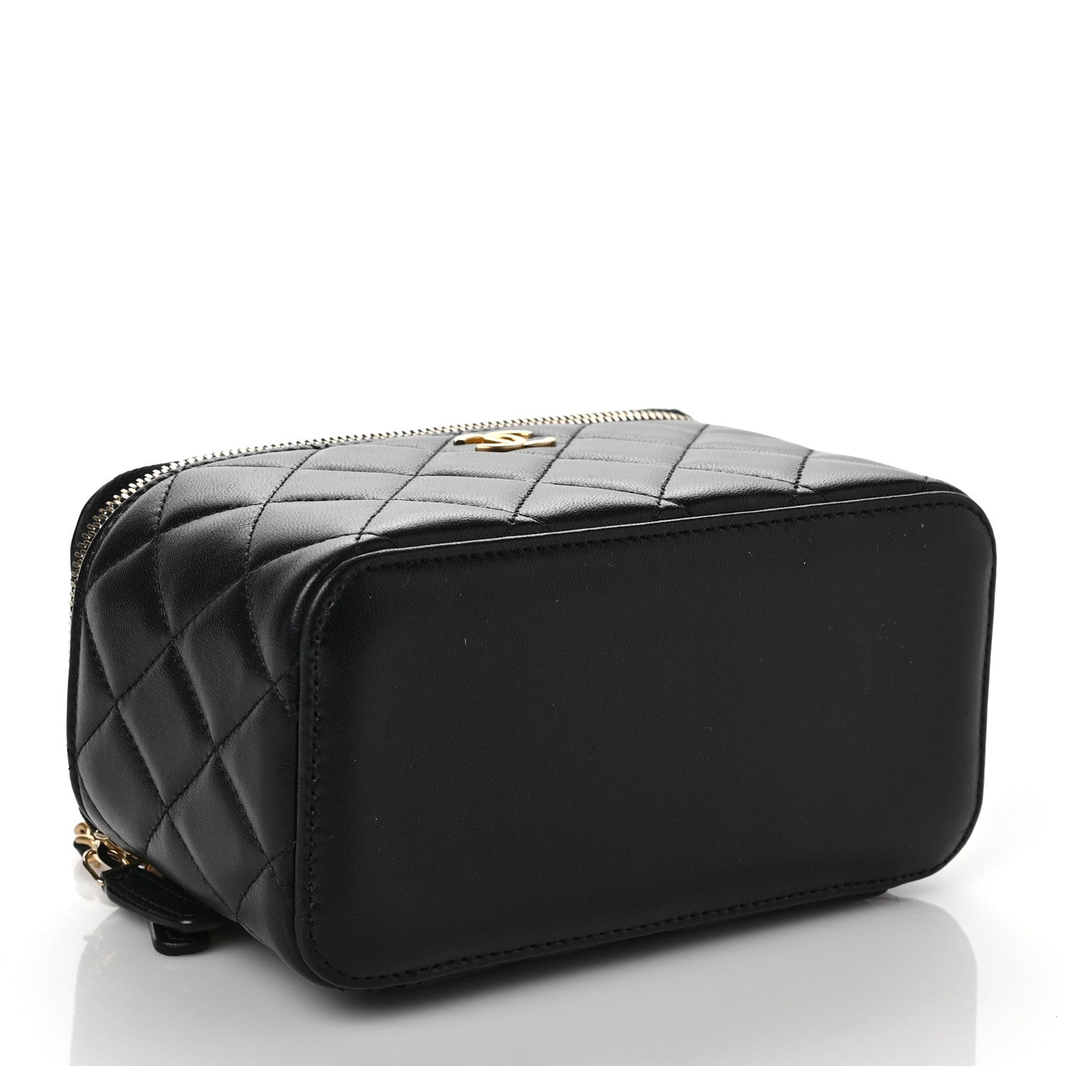 Chanel Lambskin Quilted Small Top Handle Vanity Case With Chain Black 4 of 9
