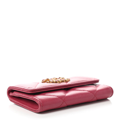 Chanel Lambskin Quilted Chanel 19 Flap Card Holder Pink 4 of 10