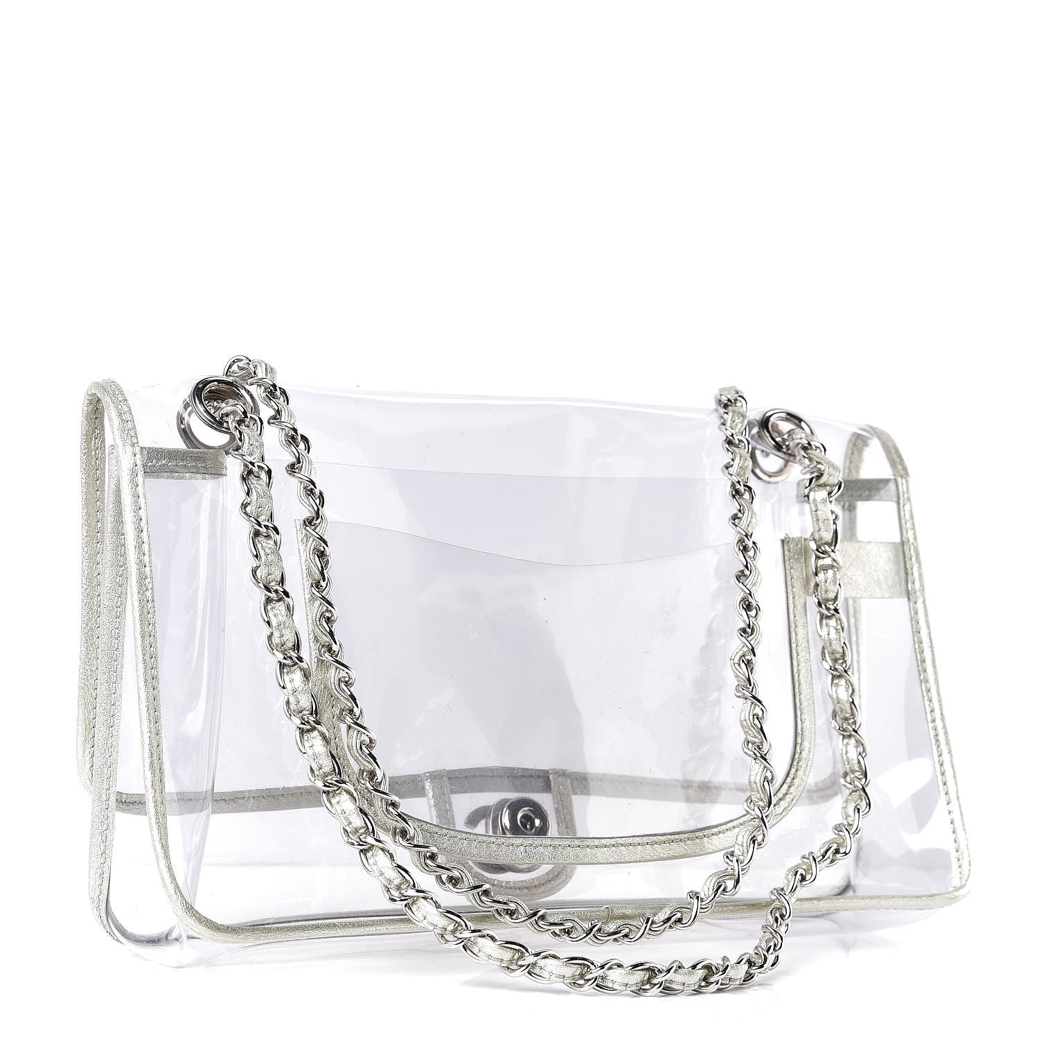 Chanel Lambskin Vinyl Large Naked Flap Silver 3 of 9