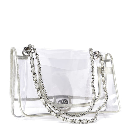 Chanel Lambskin Vinyl Large Naked Flap Silver 3 of 9