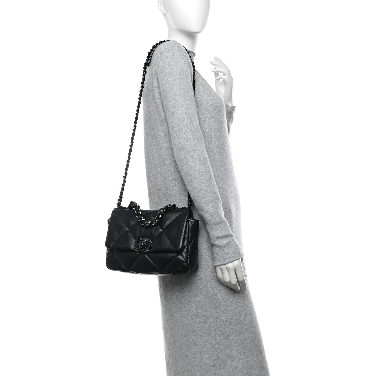 Chanel Lambskin Quilted Medium Chanel 19 Flap So Black 2 of 10