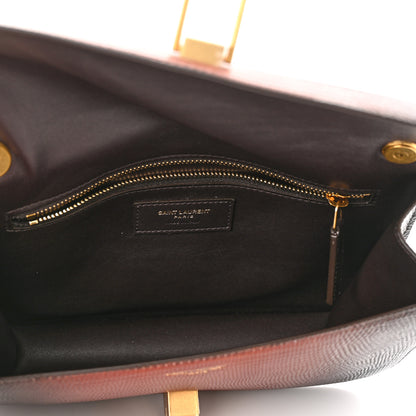 Saint Laurent Lizard Degrade Carre Satchel Brown Red 9 of 12