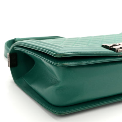 Chanel Lambskin Quilted Medium Boy Flap Green 9 of 10