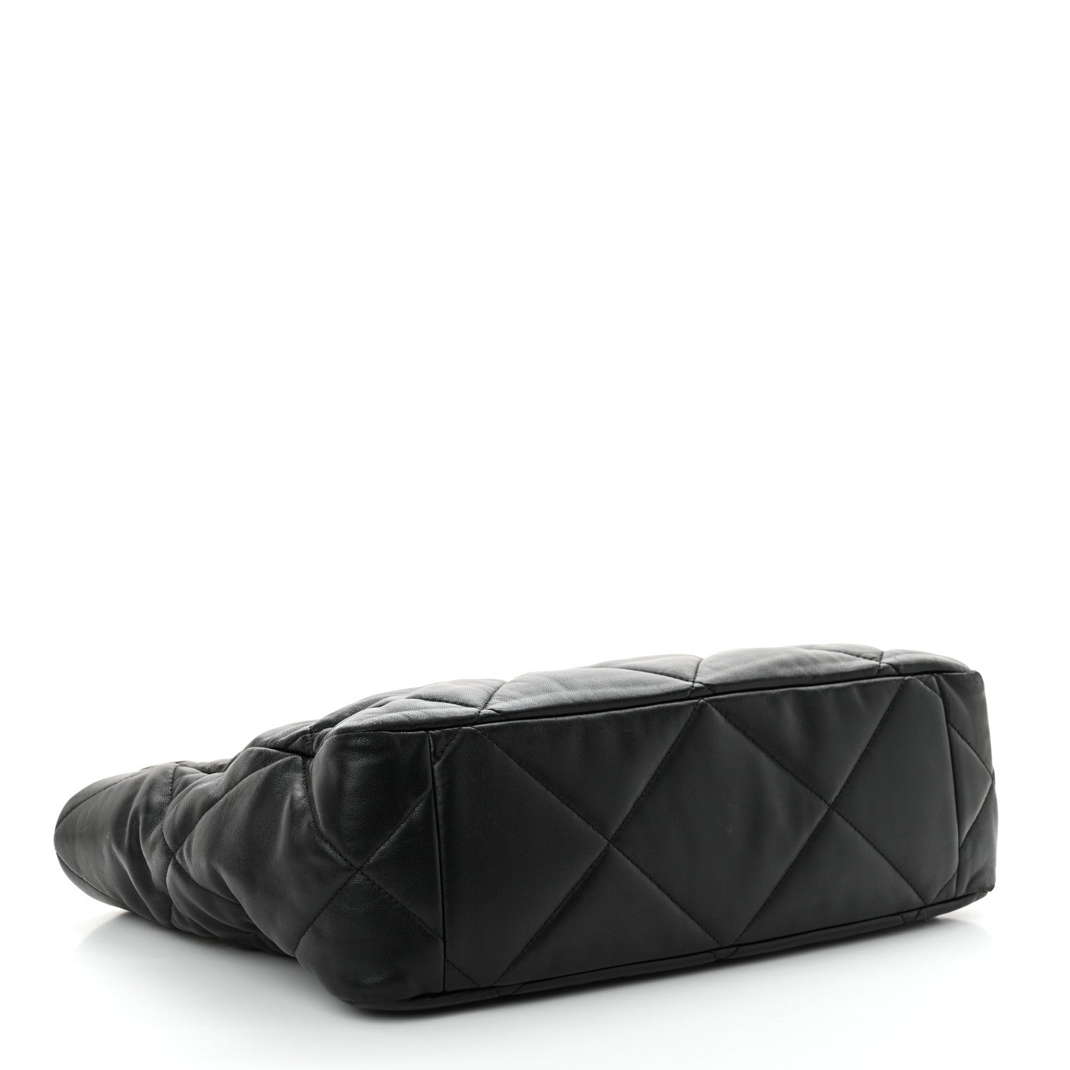 Chanel Lambskin Quilted Chanel 19 East West Shopping Bag Black 4 of 13