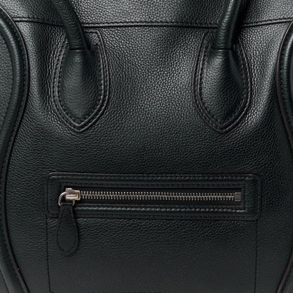 Celine Drummed Calfskin Mini Luggage Black 8 of 13