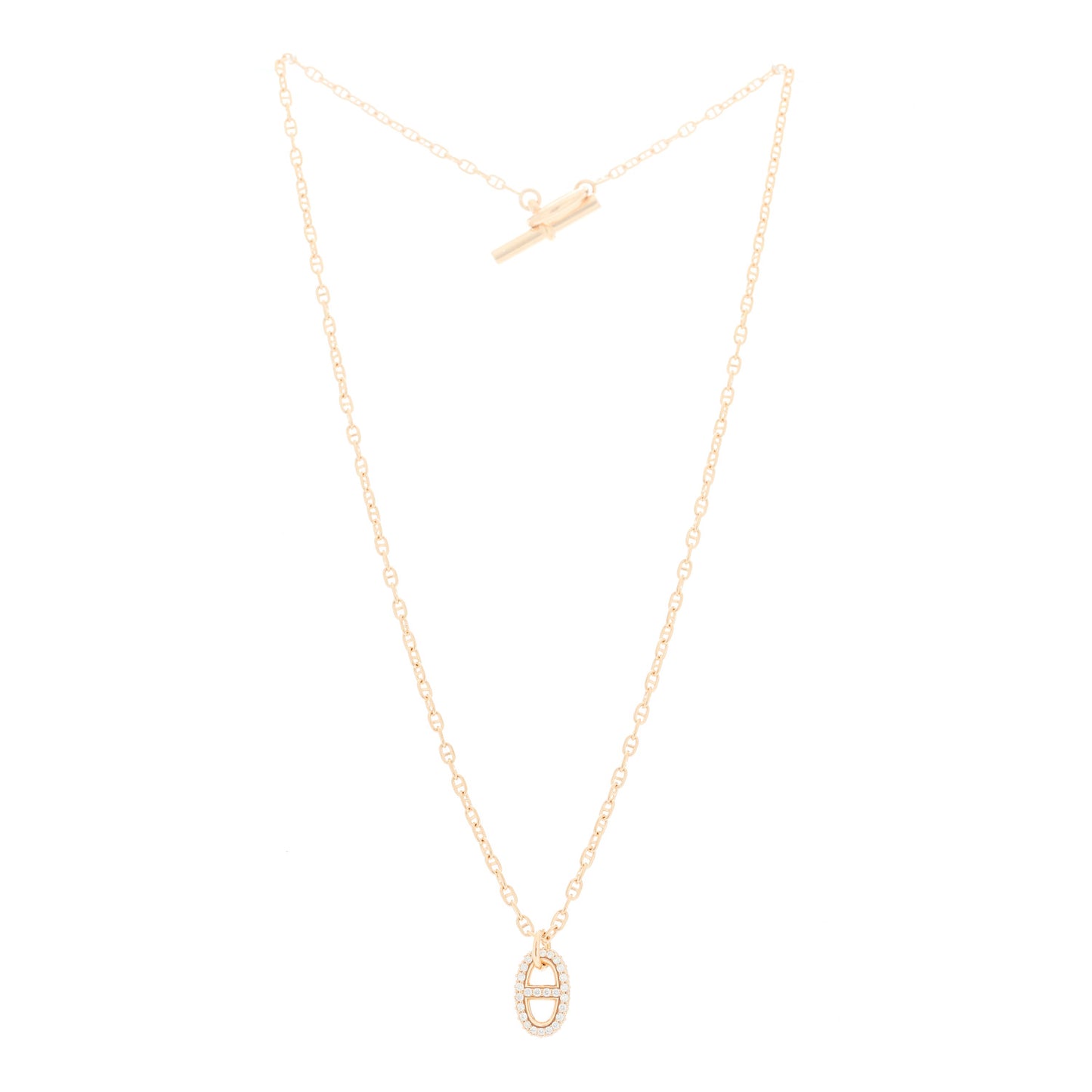 18K Rose Gold Diamond PM New Farandole Pendant Necklace
