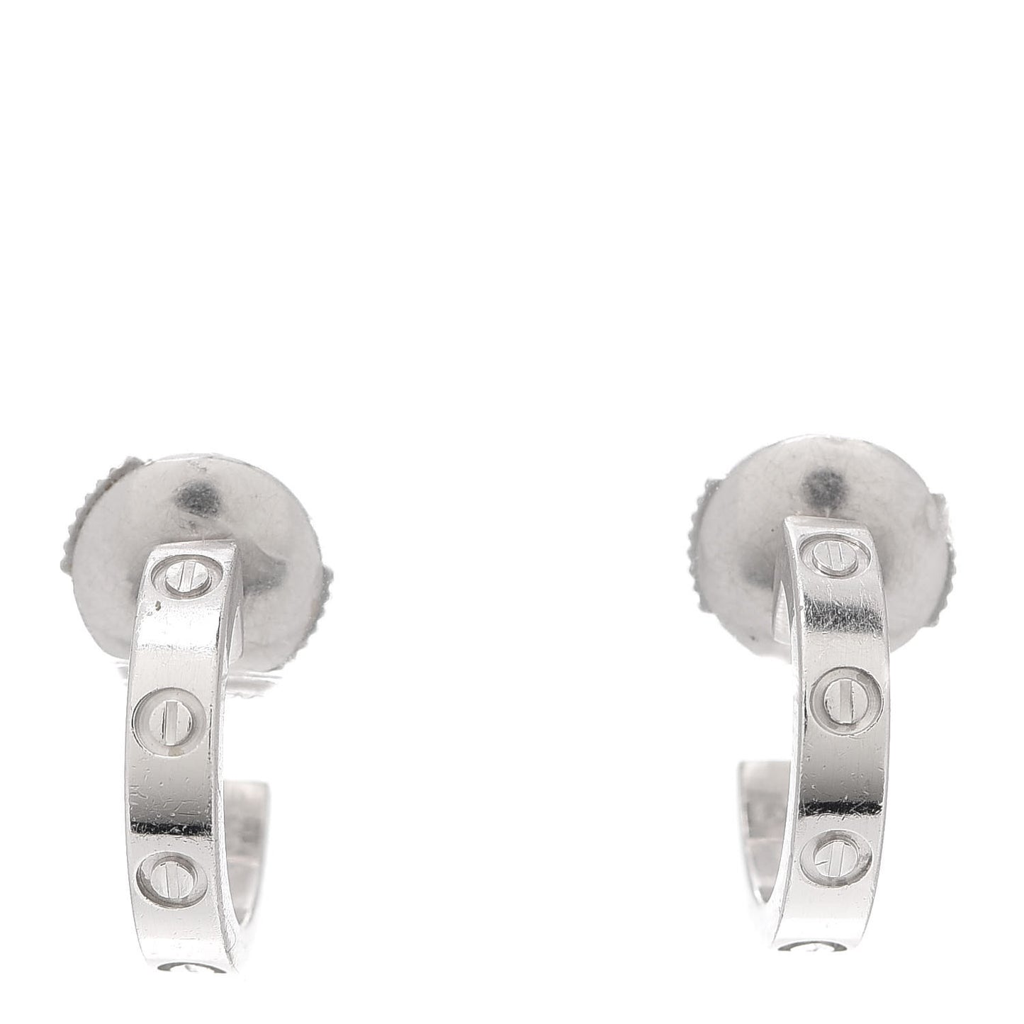 18K White Gold Small LOVE Hoop Earrings