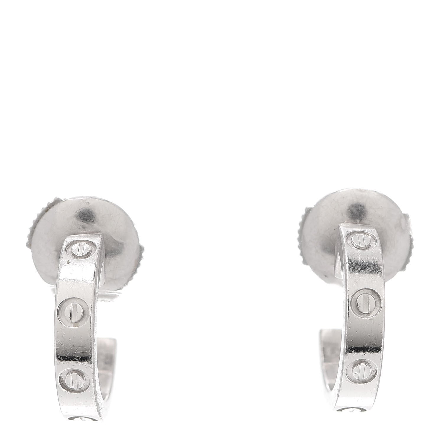 Cartier 18K White Gold Small LOVE Hoop Earrings 1 of 8
