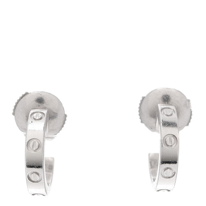 Cartier 18K White Gold Small LOVE Hoop Earrings 1 of 8