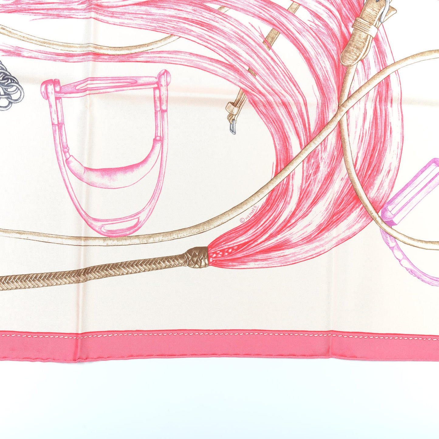 Silk Projets Carres au Crayon Scarf 90 Rose The Rose Vif