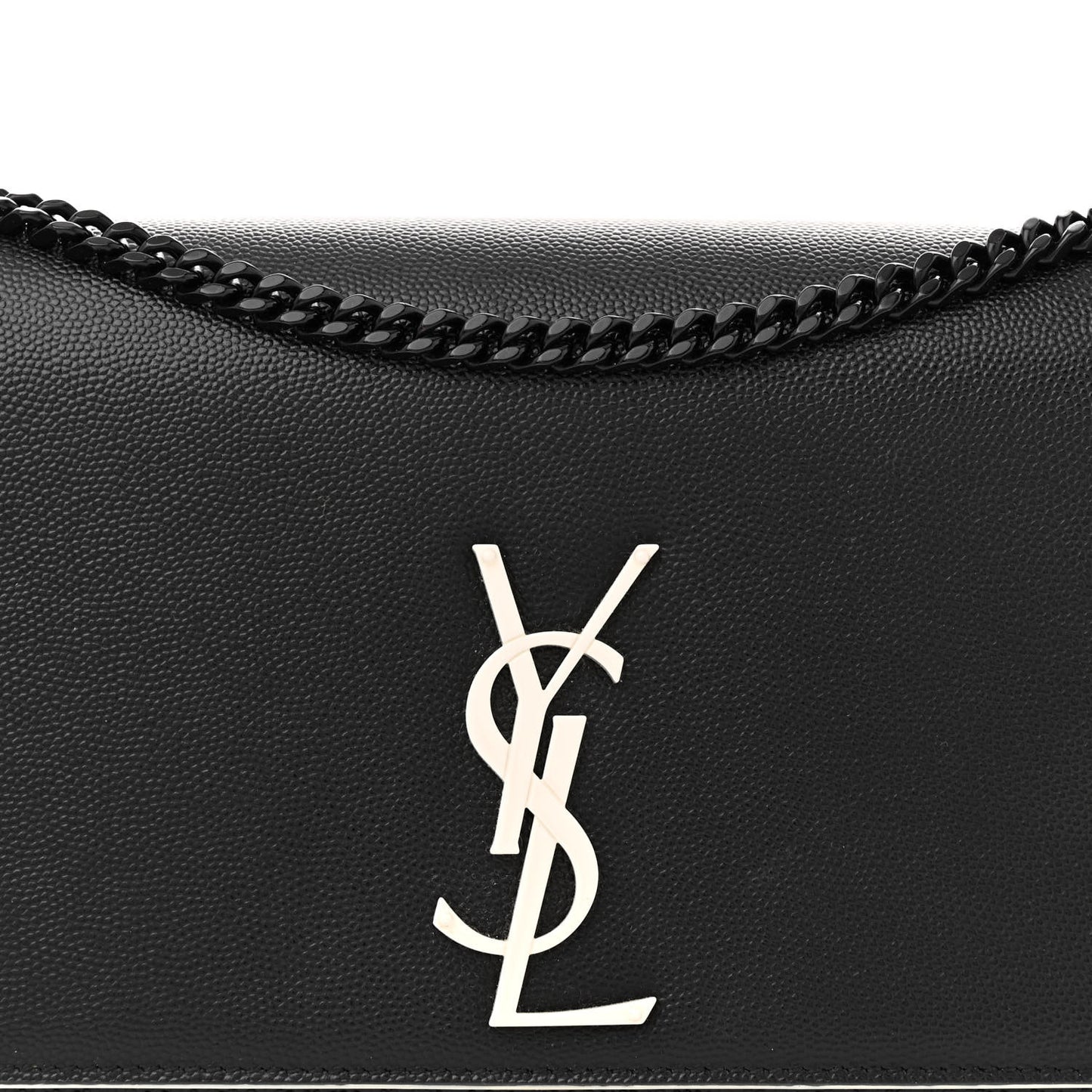 Grain De Poudre Medium Classic Monogram Kate Satchel Black White