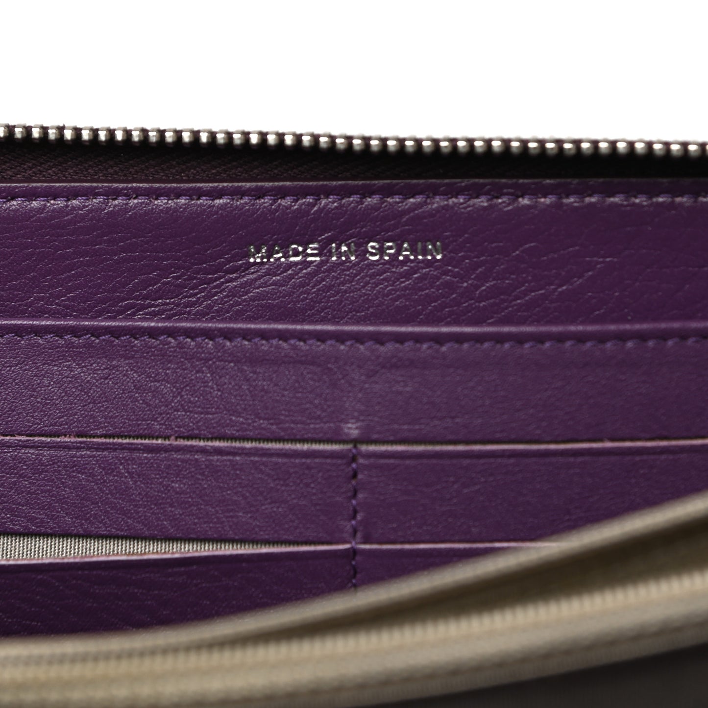 Patent Quilted Brilliant Zip Around Wallet Purple