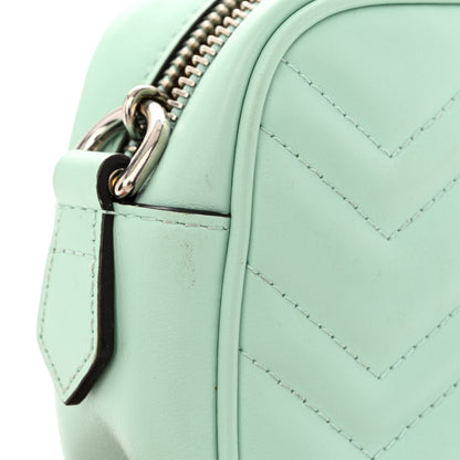 Gucci Calfskin Matelasse Mini GG Marmont Chain Shoulder Bag Water Green 11 of 11