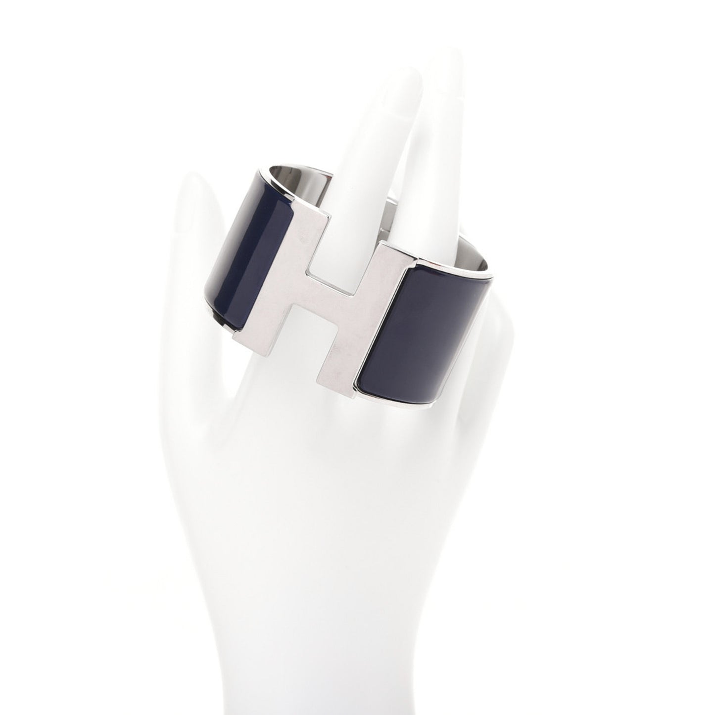 Enamel Extra Wide Clic Clac H Bracelet PM Bleu Nuit