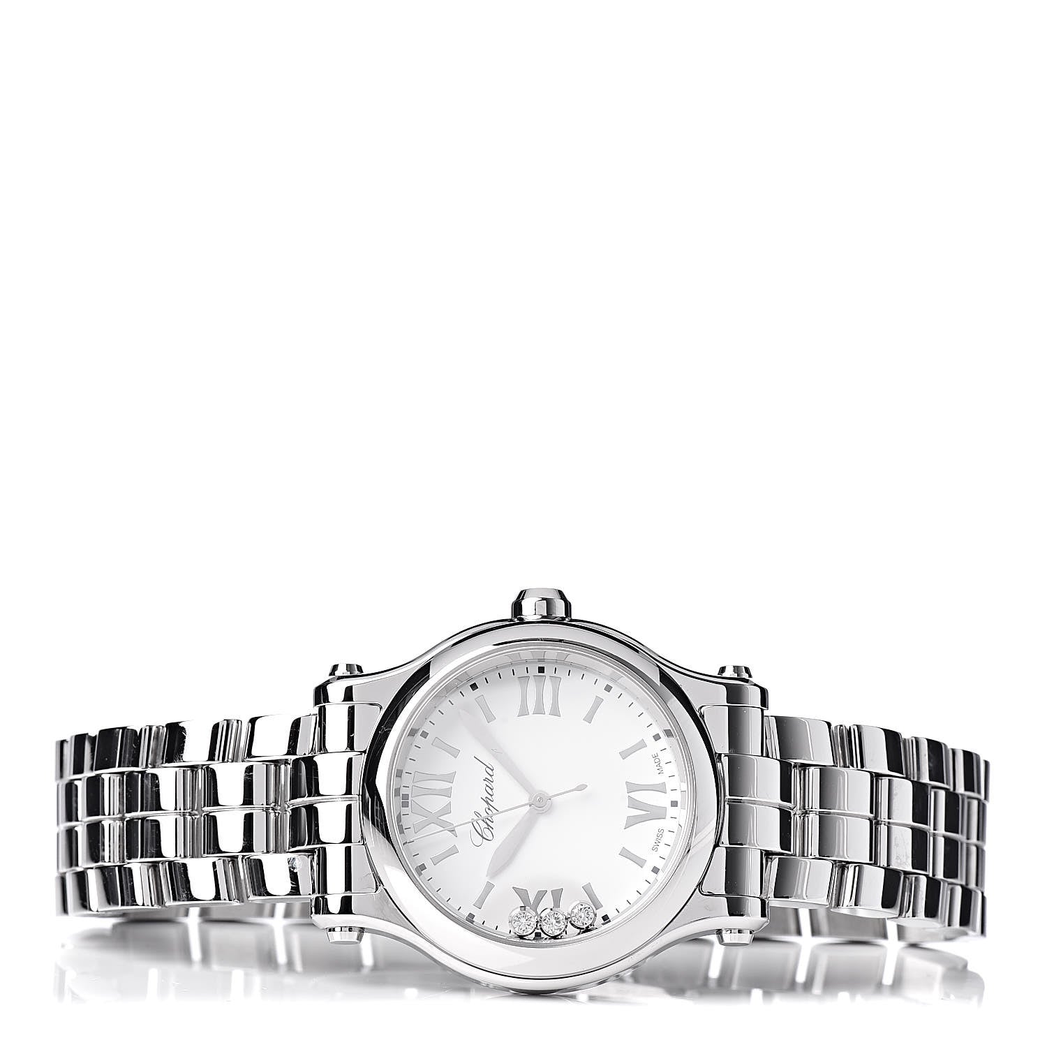 Chopard Stainless Steel 3 Diamond 30mm Happy Sport Quartz Watch 3 of 7