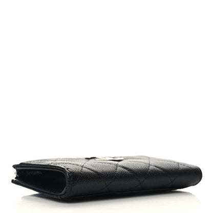 Chanel Caviar Quilted CC Logo Zip Around Card Holder Black 4 of 9