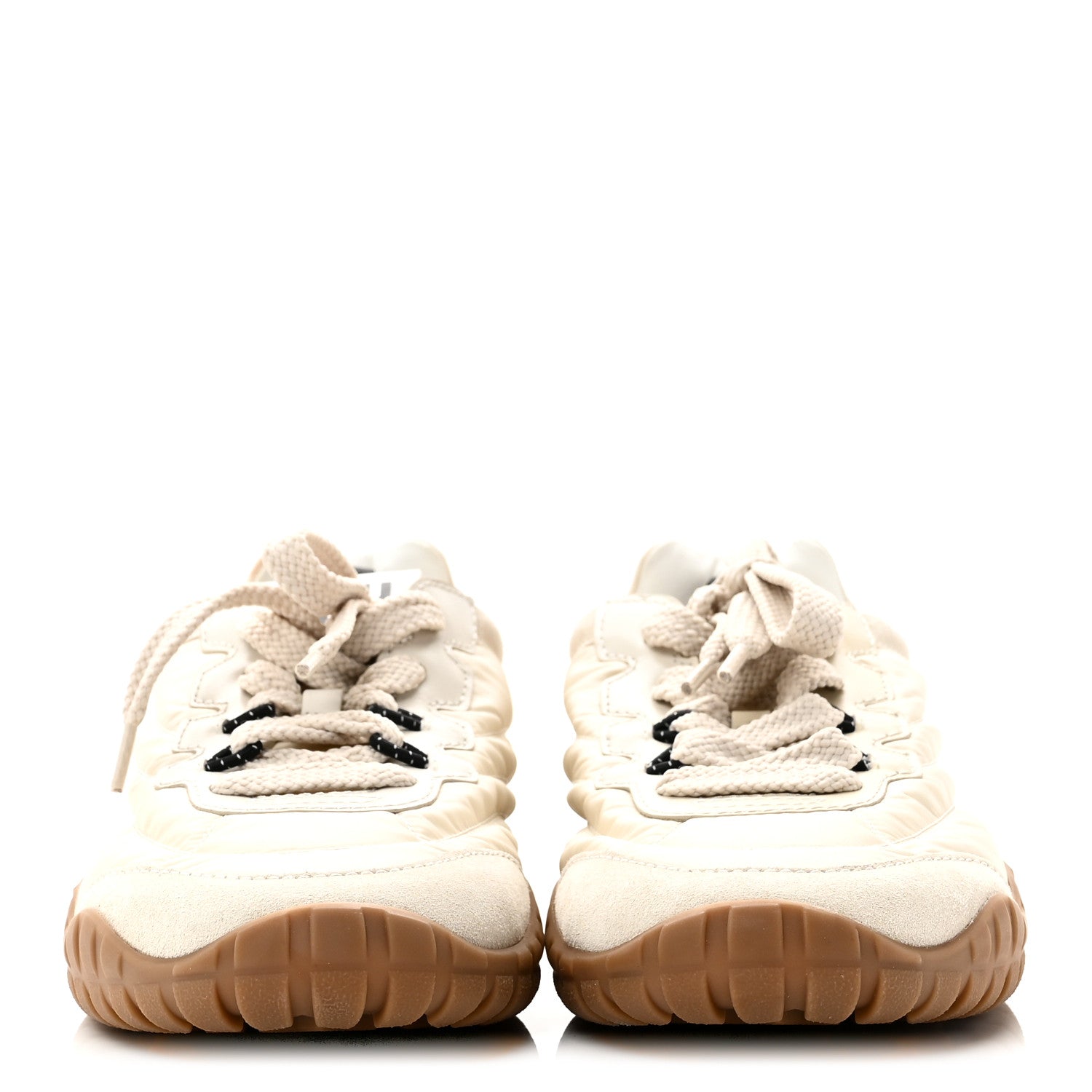 Miu Miu Technical Fabric Suede Womens Tyre Sneakers 40 Ivory 3 of 10