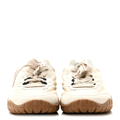 Miu Miu Technical Fabric Suede Womens Tyre Sneakers 40 Ivory 3 of 10