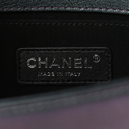 Chanel Iridescent Goatskin Quilted Small Boy Flap Purple 6 of 10