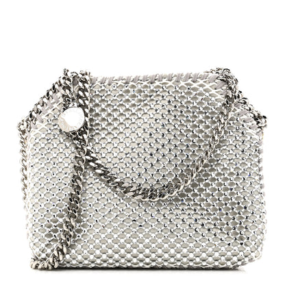 Stella McCartney Crystal Mesh Tiny Falabella Crossbody Bag Oyster 1 of 9