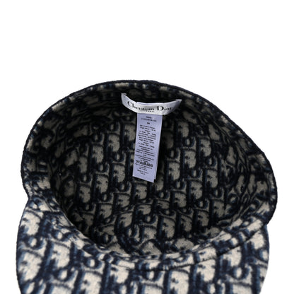 Christian Dior Wool Oblique Reversible Chic Military Cap 58 Blue 7 of 8