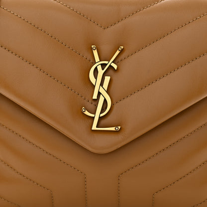Saint Laurent Calfskin Y Quilted Monogram Small Loulou Chain Satchel Dark Natural 8 of 10