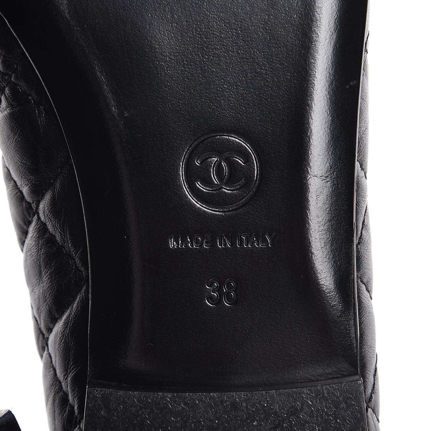 Chanel Aged Calfskin Quilted CC Cap Toe Ballerina Flats 38 Black 8 of 12