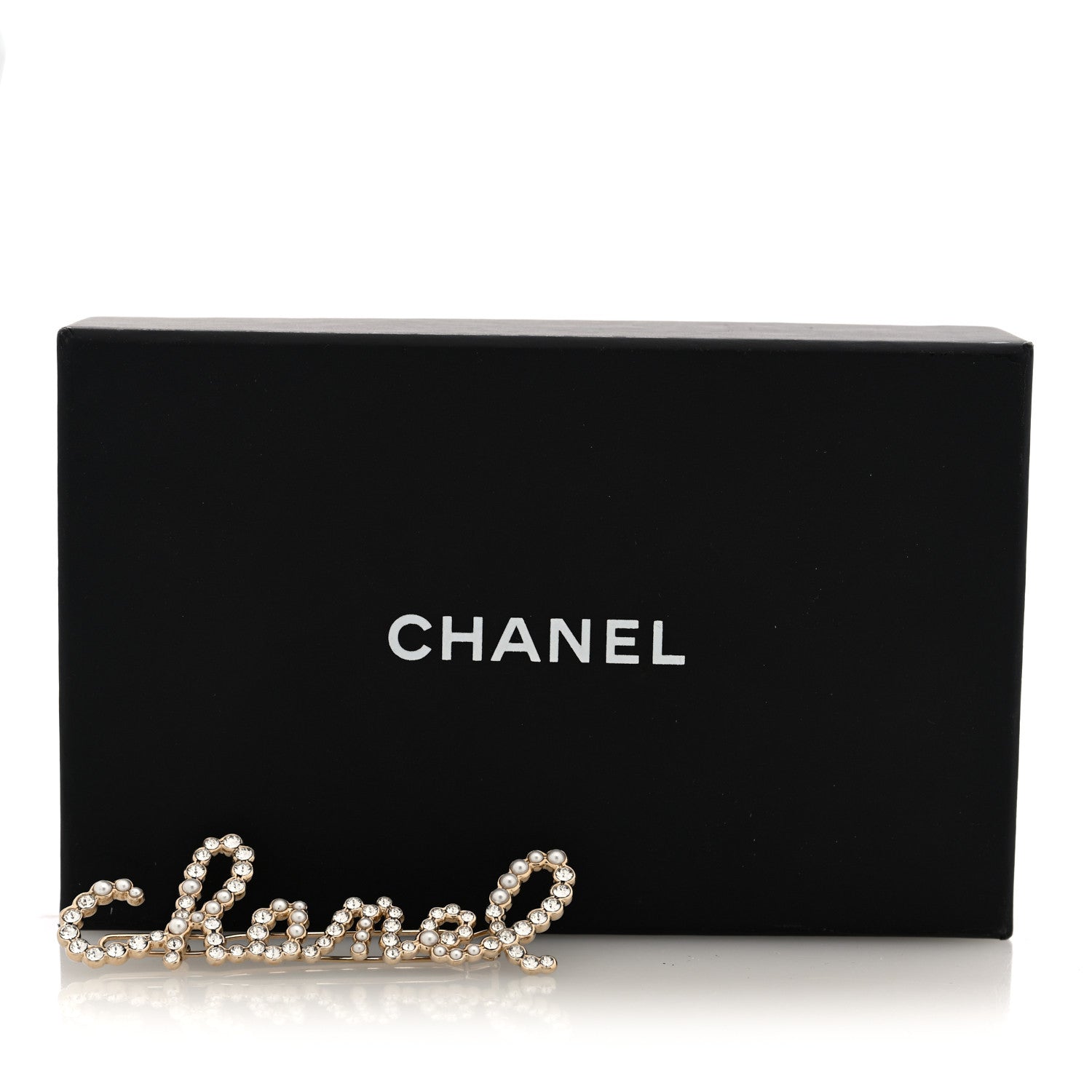 Chanel Metal Glass Swirling Pearls Brooch Pin Gold 5 of 5