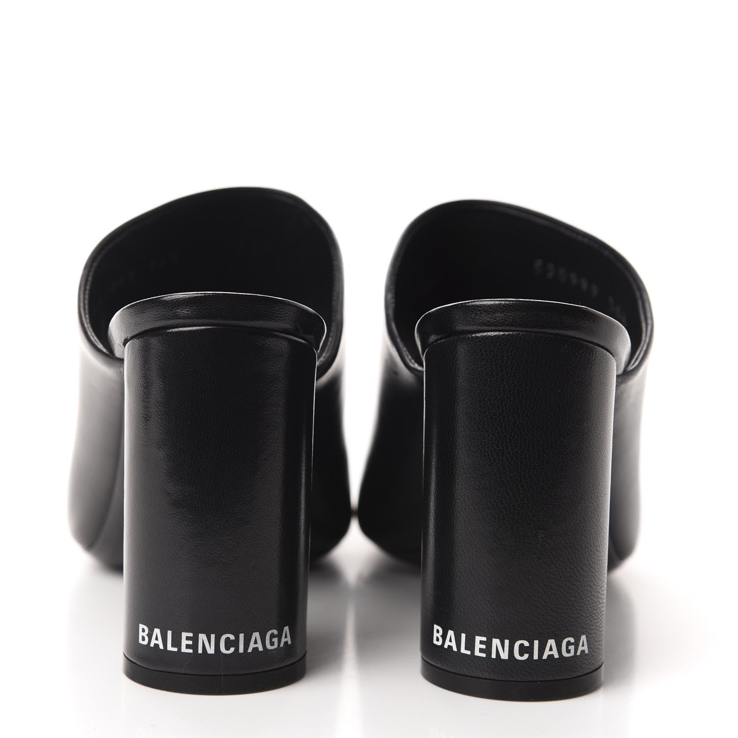 Balenciaga Shiny Sheepskin Oval 90mm Mule Pump 36.5 Black White 5 of 11