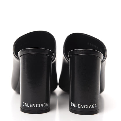 Balenciaga Shiny Sheepskin Oval 90mm Mule Pump 36.5 Black White 5 of 11