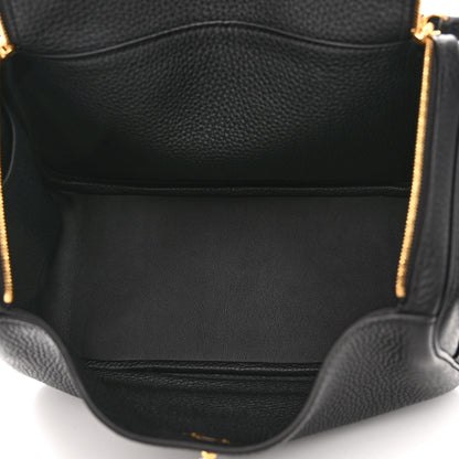 Hermes Taurillon Clemence Lindy 26 Black 5 of 11