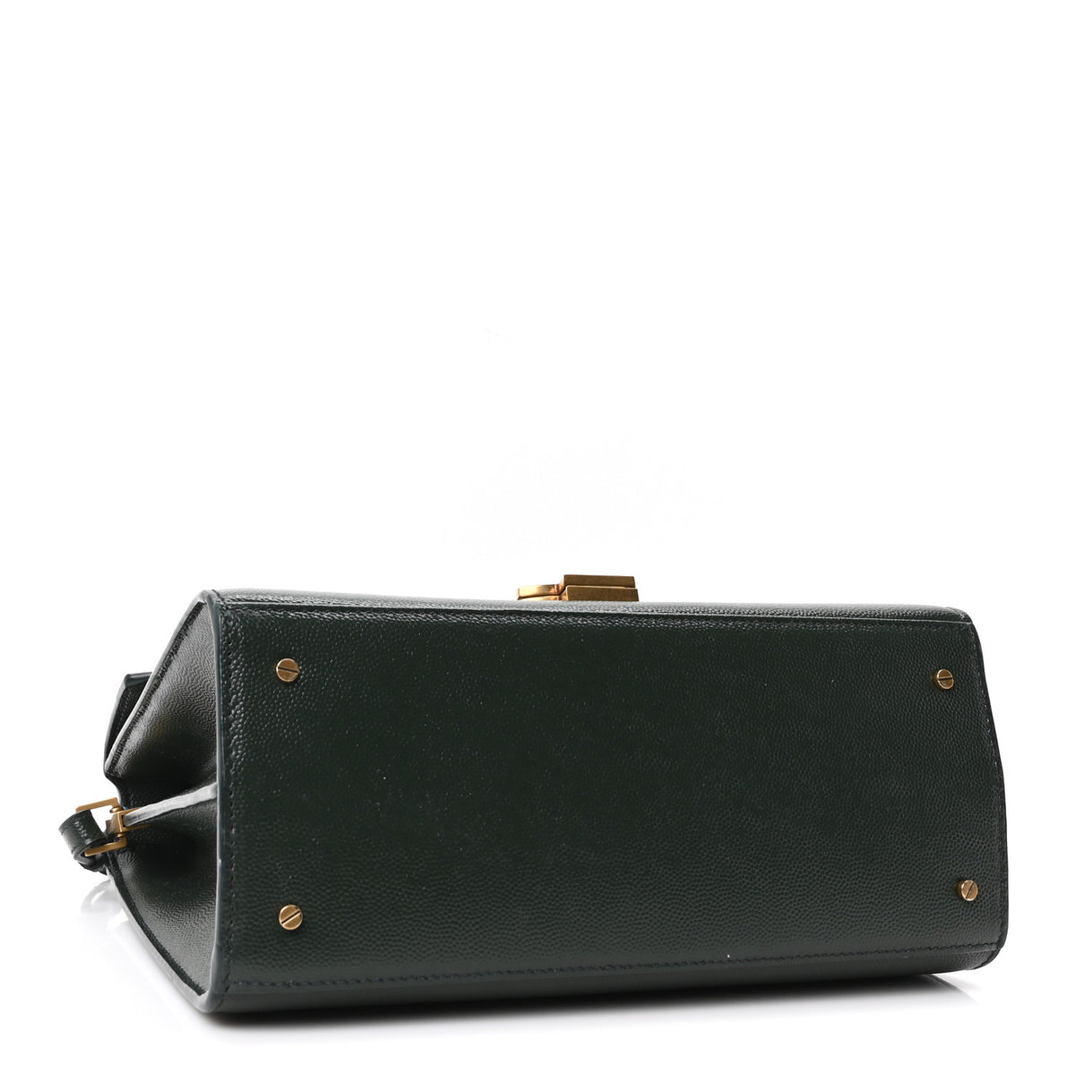 Grain de Poudre Medium Classic Monogram Cassandra Top Handle Vert Fonce