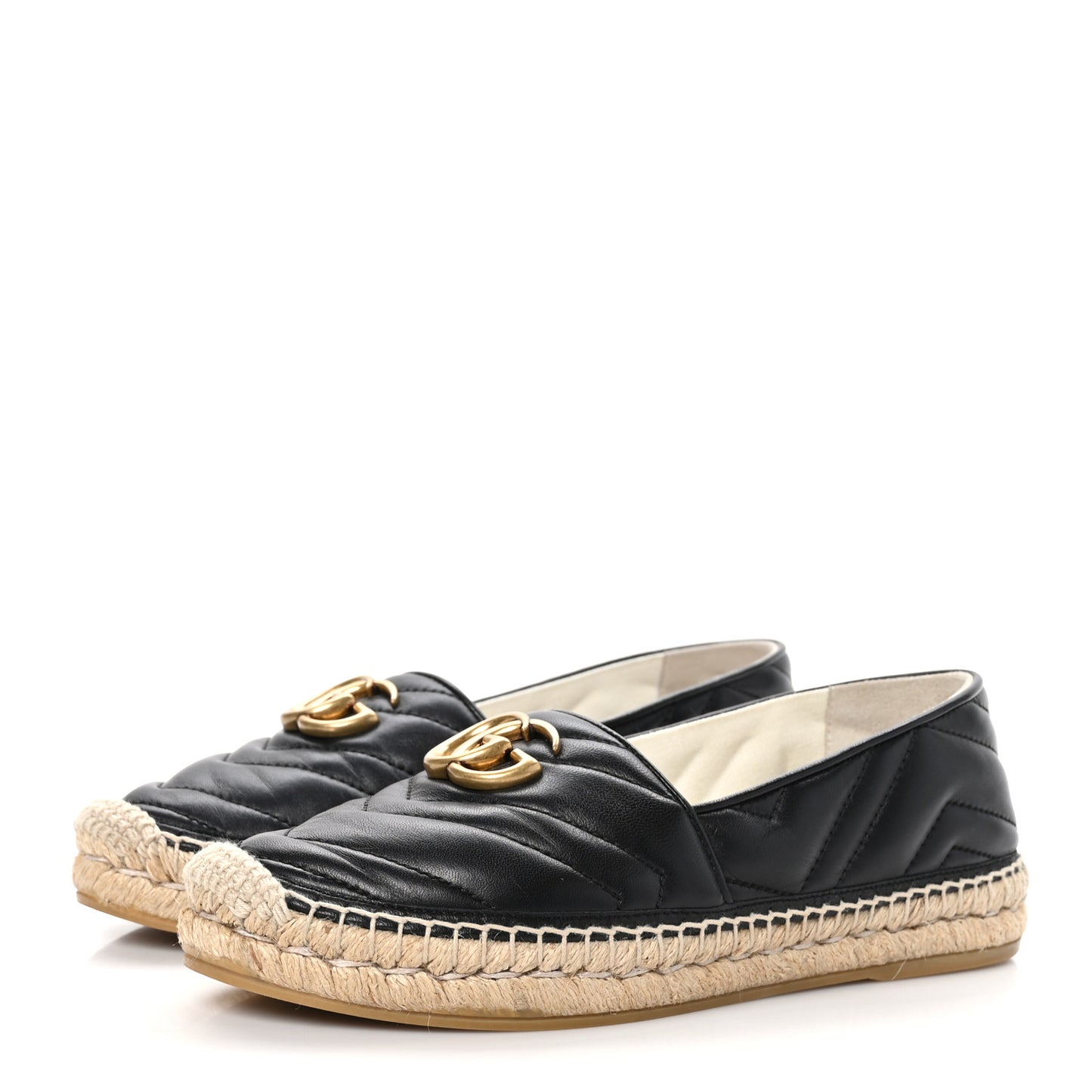 Nappa Matelasse GG Marmont Espadrilles 37 Black