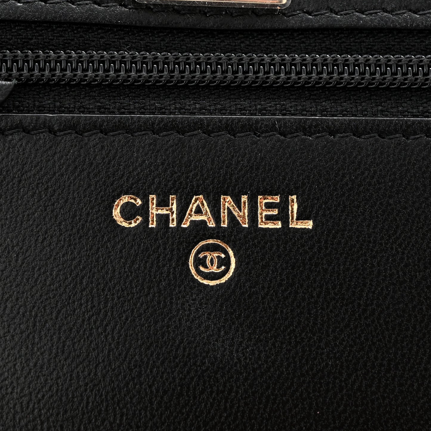 Lambskin Quilted Trendy CC Wallet On Chain WOC Black