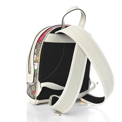 Gucci GG Supreme Monogram Flora Web Small Ophidia Day Backpack White 3 of 9