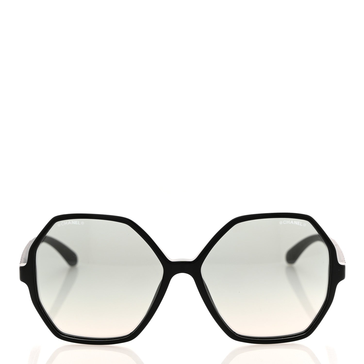 Chanel Acetate Wood Rubber Square Sunglasses S0185 Black 2 of 8