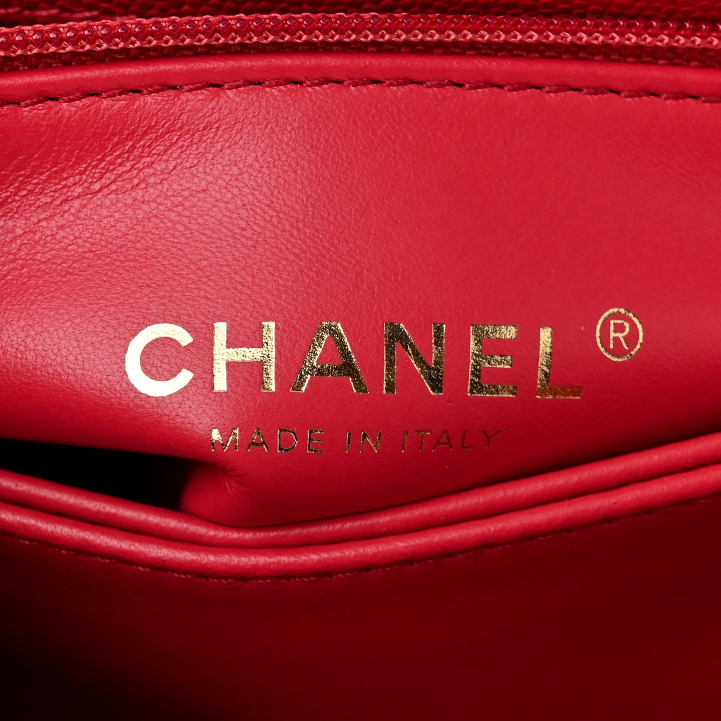 Caviar Quilted Mini Coco Handle Flap Red