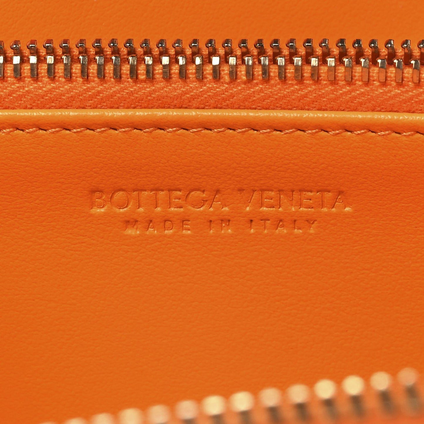 Nappa Intrecciato Zip Around Wallet Tangerine