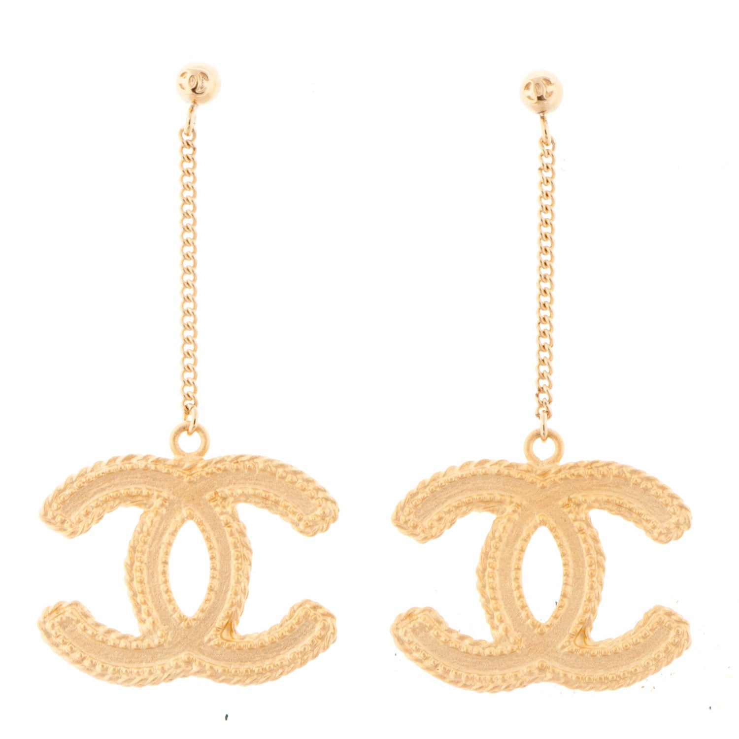 Chanel CC Drop Earrings Gold 1 of 4
