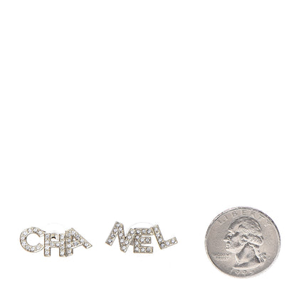 Chanel Crystal Pearl Signature Stud Earrings Gold 2 of 5