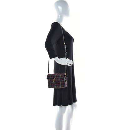 Saint Laurent Tweed Toy Loulou Shoulder Bag Black 2 of 12