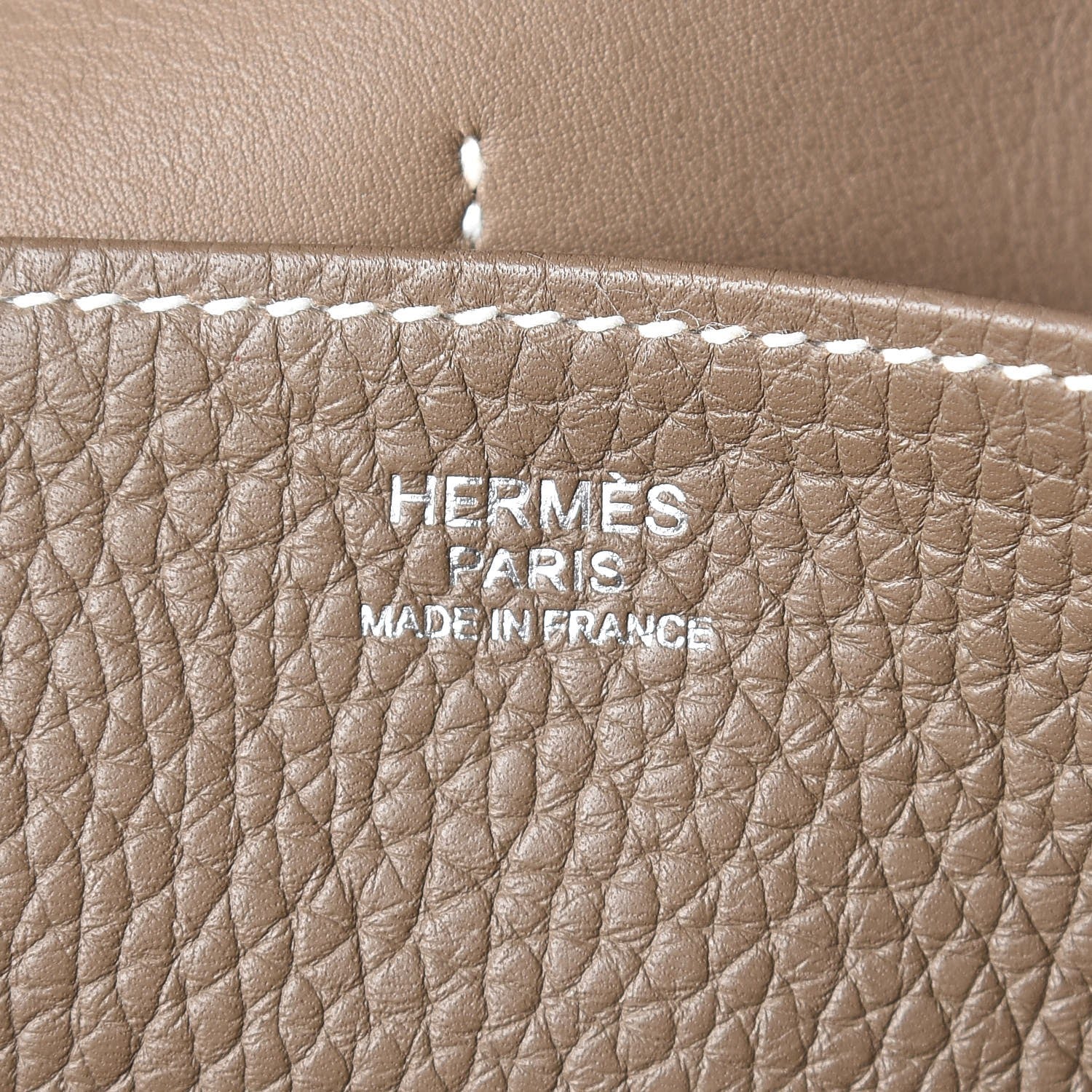 Hermes Taurillon Clemence Halzan 31 GM Etoupe 7 of 8