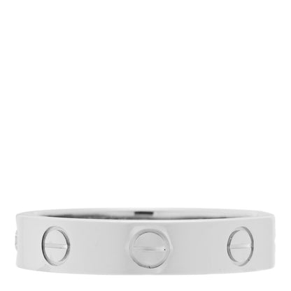 Cartier 18K White Gold Diamond 4mm LOVE Wedding Band Ring 51 5.75 3 of 4