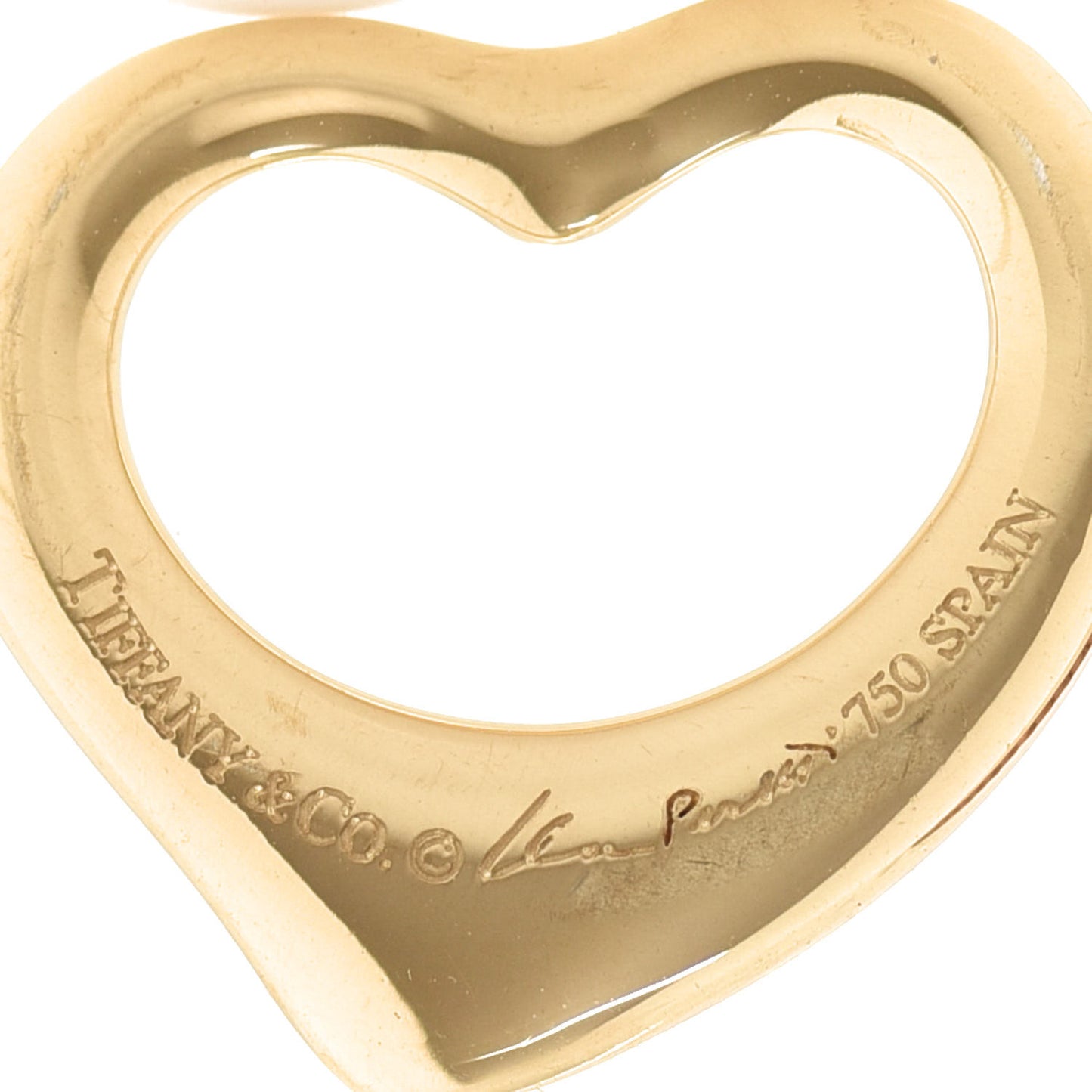 18K Yellow Gold 16mm Elsa Peretti Open Heart Pendant