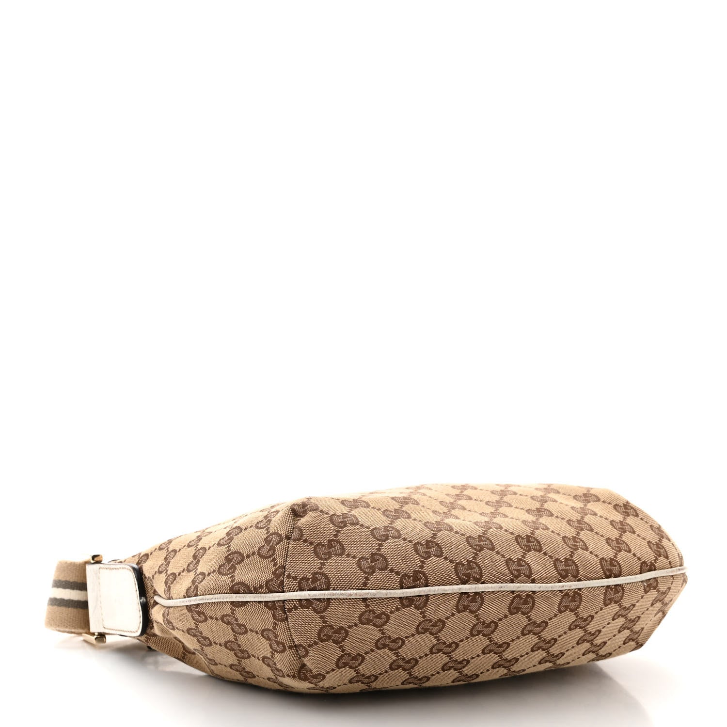Gucci Monogram Web Medium Half Moon Hobo White 4 of 15