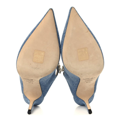 Jimmy Choo Denim Crystal Bing 65 Pumps 37.5 Blue 6 of 8